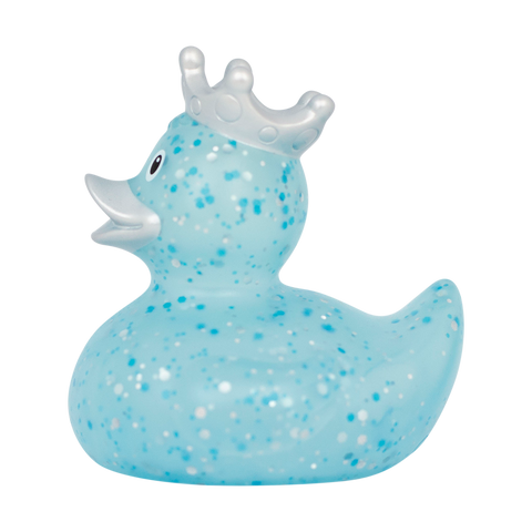 Glitter Duck with Crown Blue